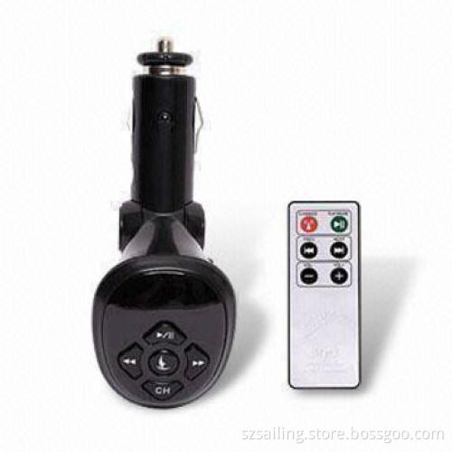 Car FM Transmitter with LED Display and Remote Control, Supports U-disk and MP3 Player